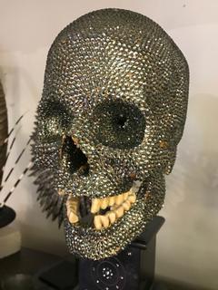Human resin skull with 13000 Swarovki's